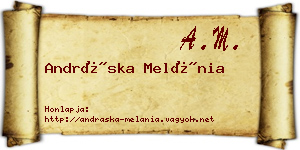 Andráska Melánia névjegykártya